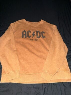 AC/DC Rust Brown Crewneck Sweatshirt with Black Logo